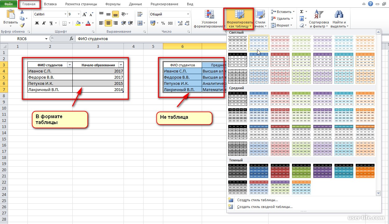 Реферат: Работа с таблицей Excel как с базой данных