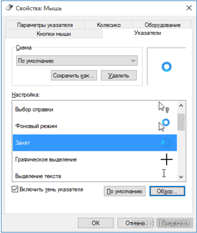 Как изменить курсор мыши Windows 7 8 10 указатель стрелку (поменять установить пропал скачать)