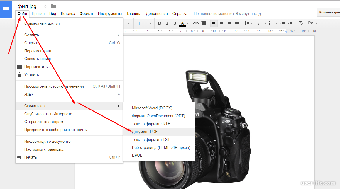 Как преобразовать фотографию в документ pdf