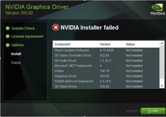 Продолжить установку Nvidia невозможно