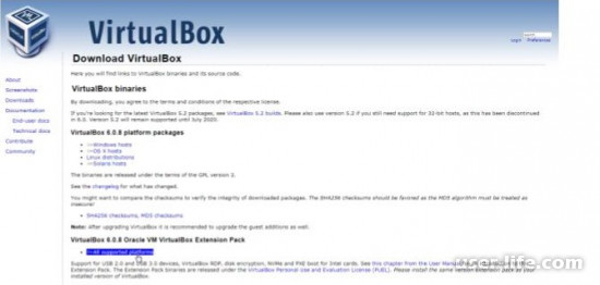 Как установить Oracle VM VirtualBox Extension Pack 
