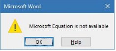   Microsoft equation   Word 