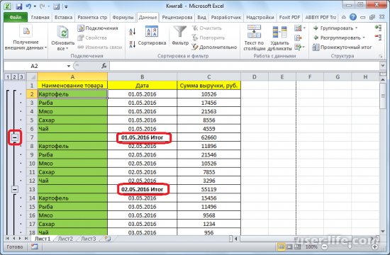 Функция промежуточные итоги в Excel формула