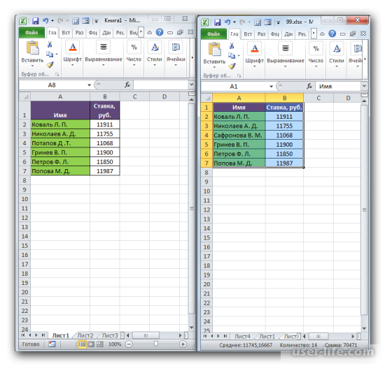 Функция сравнения двух таблиц в Excel на совпадения формулы