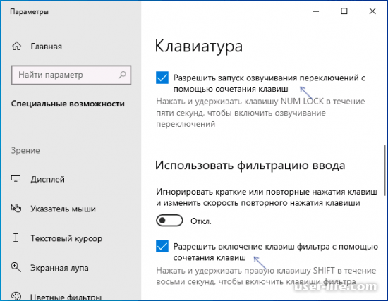Как отключить фильтрацию ввода в Windows 10