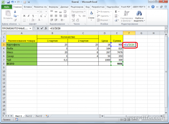 Как посчитать проценты в Excel