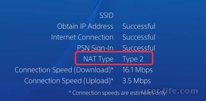 Ошибка «Тип NAT: не удалось» на PS4