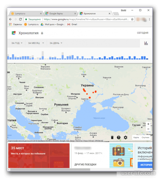 Как посмотреть историю местоположений Гугл