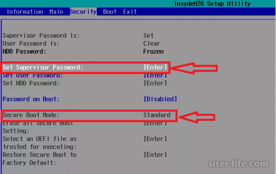 Security Boot Fail на Acer что делать